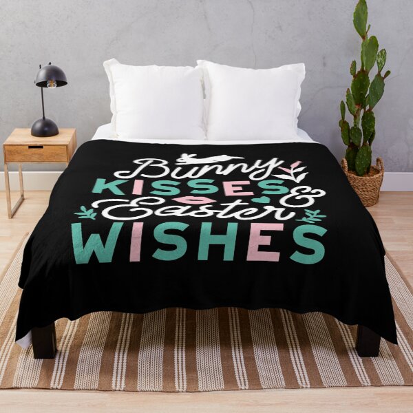 Item preview, Charming Easter Typography - 'Bunny Kisses and Easter Wishes' designed and sold by FlinArt.