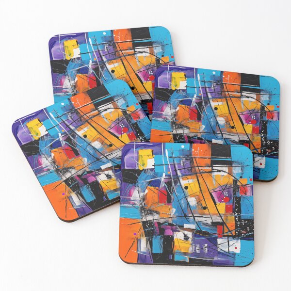 Aperçu de l'œuvre La collection Fiesta - Art moderne vibrant, design géométrique excentrique abstrait audacieux créée et vendue par NortonArt.