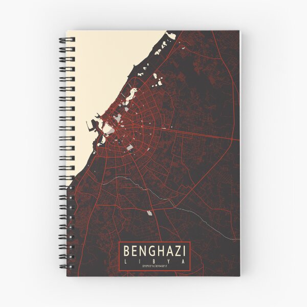 Artikelvorschau, Benghazi Stadtplan von Cyrenaica, Libyen - Vektor entworfen und verkauft von deMAP.