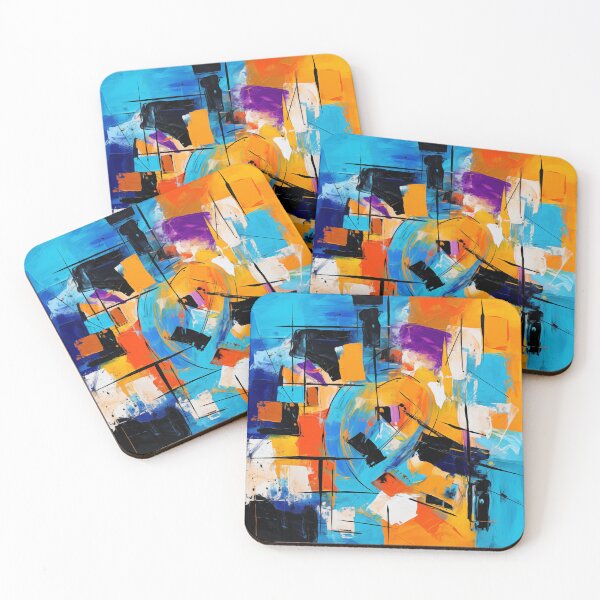 Aperçu de l'œuvre La collection Fiesta - Art moderne vibrant, design géométrique excentrique abstrait audacieux créée et vendue par NortonArt.