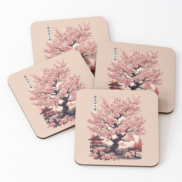 Item preview, Blossoming Serenity: Elegant Cherry Blossom and Pagoda Artwork designed and sold by Designowner.