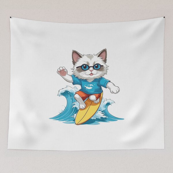 Item preview, a cute Ragdoll cat  Surfing designed and sold by chathai.