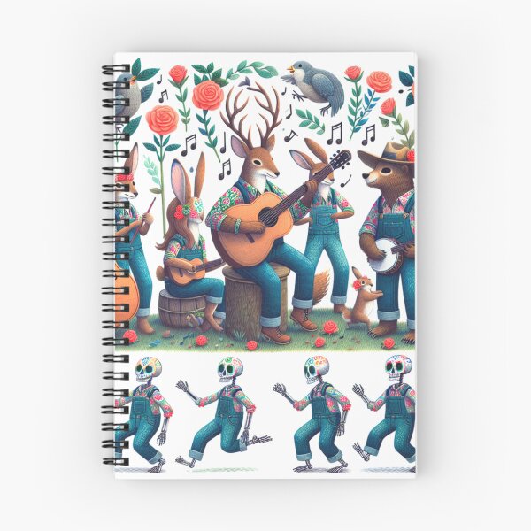 Item preview, Forest Animal Folk Band and Dancing Skeletons in Overalls designed and sold by HippieFarms11.