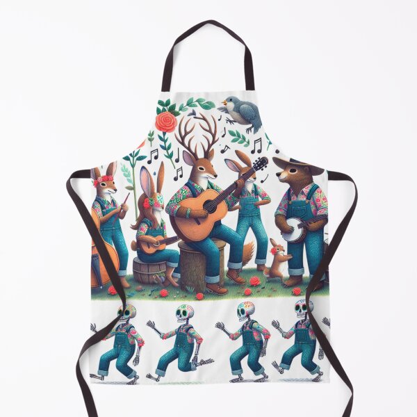 Item preview, Forest Animal Folk Band and Dancing Skeletons in Overalls designed and sold by HippieFarms11.