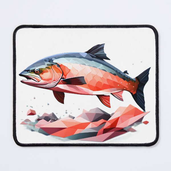 Item preview, polygon art salmon designed and sold by Cardsurveyors.