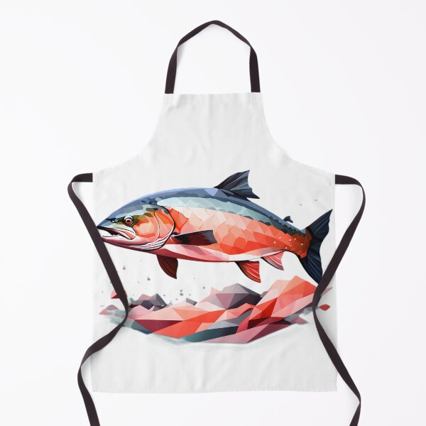 Item preview, polygon art salmon designed and sold by Cardsurveyors.