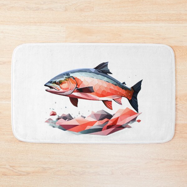 Item preview, polygon art salmon designed and sold by Cardsurveyors.
