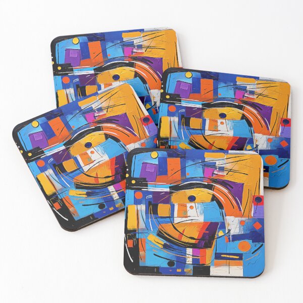 Aperçu de l'œuvre La collection Fiesta - Art moderne vibrant, design géométrique excentrique abstrait audacieux créée et vendue par NortonArt.
