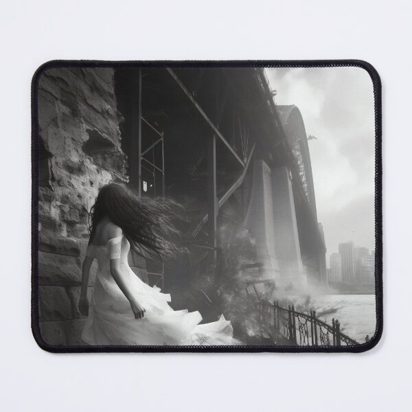 Item preview, Veiled Silhouettes: A Bridal Elegance Amidst Industrial Giants designed and sold by oanaunciuleanu.