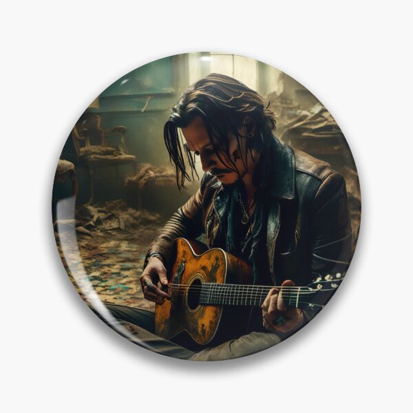 Item preview, Johnny Depp on acoustic guitar designed and sold by Joanne Walsh.