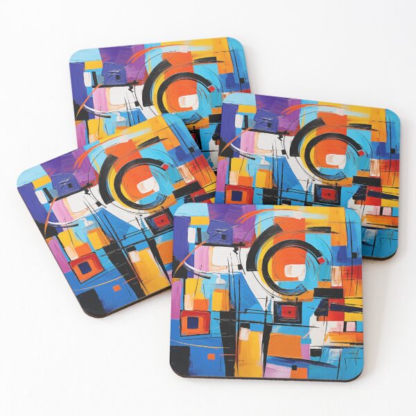 Aperçu de l'œuvre La collection Fiesta - Art moderne vibrant, design géométrique excentrique abstrait audacieux créée et vendue par NortonArt.
