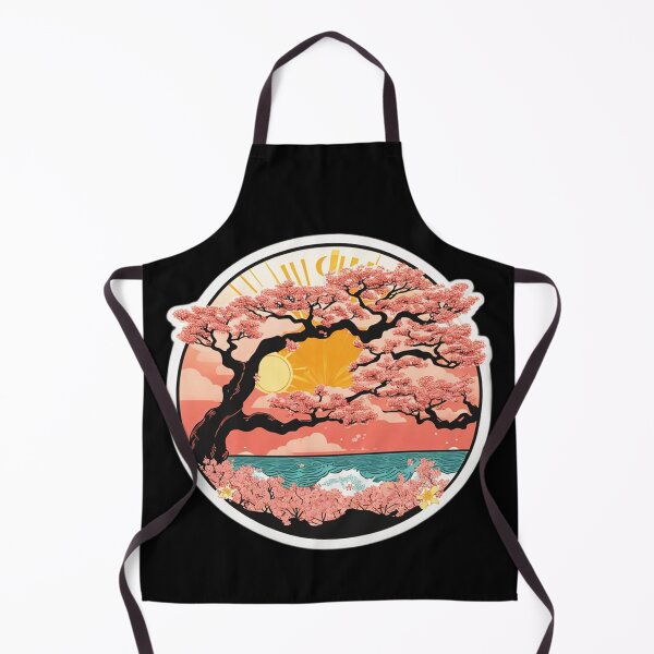 Item preview, Cherry Blossom Tree on the Beach with Ocean Waves and Hawaiian Flowers designed and sold by NautiChic.