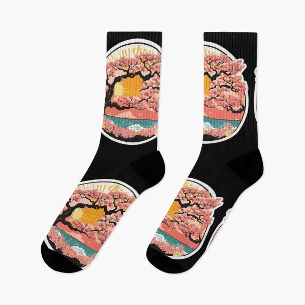 Item preview, Cherry Blossom Tree on the Beach with Ocean Waves and Hawaiian Flowers designed and sold by NautiChic.