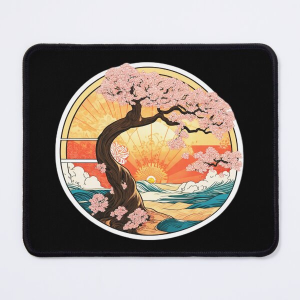 Item preview, Pink Blossom Tree on the Beach with Ocean Waves and Hawaiian Orchids designed and sold by NautiChic.