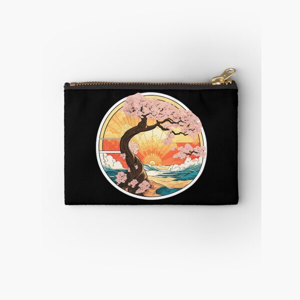 Item preview, Pink Blossom Tree on the Beach with Ocean Waves and Hawaiian Orchids designed and sold by NautiChic.