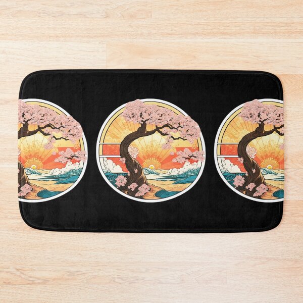 Item preview, Pink Blossom Tree on the Beach with Ocean Waves and Hawaiian Orchids designed and sold by NautiChic.