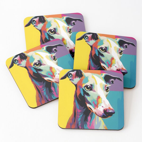 Item preview, greyhound dog portraits drawing. animal colorful. Animal throw pillow.  designed and sold by formform.