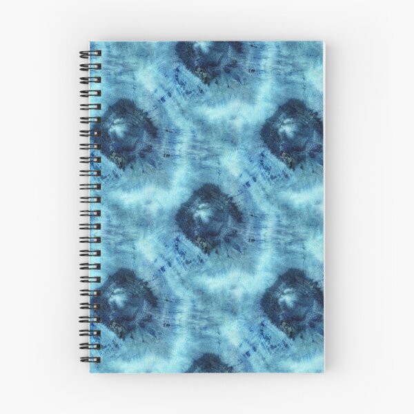 Item preview,  Seamless tie-dye pattern of indigo color on white silk.  Shibori dyeing. designed and sold by lamarmarina.