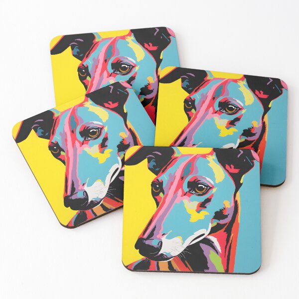 Item preview, greyhound dog portraits drawing. animal colorful. Animal throw pillow.  designed and sold by formform.