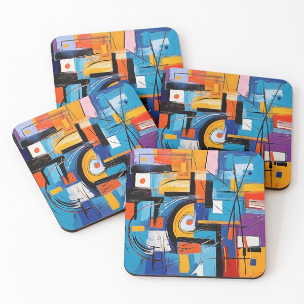 Aperçu de l'œuvre La collection Fiesta - Art moderne vibrant, design géométrique excentrique abstrait audacieux créée et vendue par NortonArt.