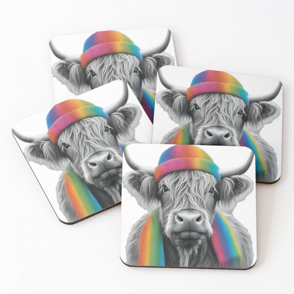 Item preview, Highland Cow Rainbow Hat designed and sold by Zenvo.