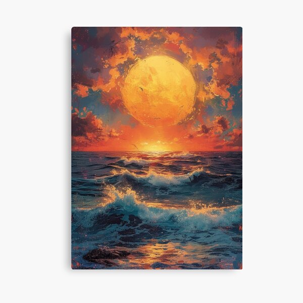 Item preview, Maritime moon waves sea ocean designed and sold by ArtHouseNiklas.