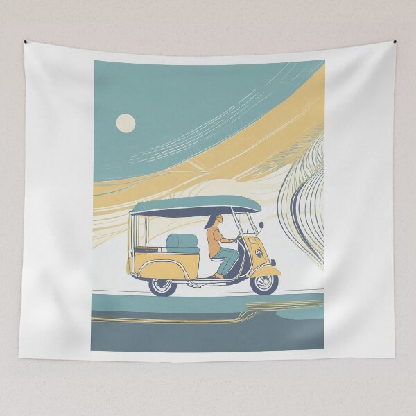 Item preview, Golden Hour Tuk Tuk Trip Art Print designed and sold by pod24.