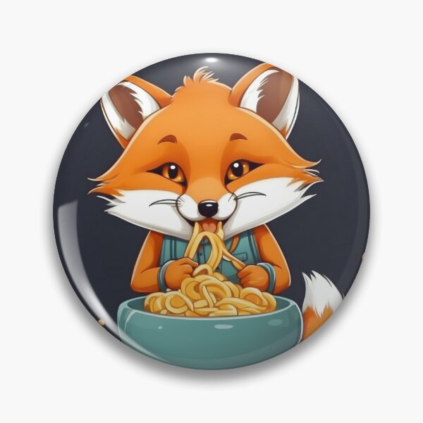 Item preview, Fox eating noodles  designed and sold by deviatepolo.