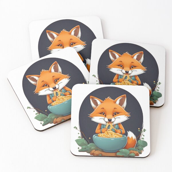 Item preview, Fox eating noodles  designed and sold by deviatepolo.