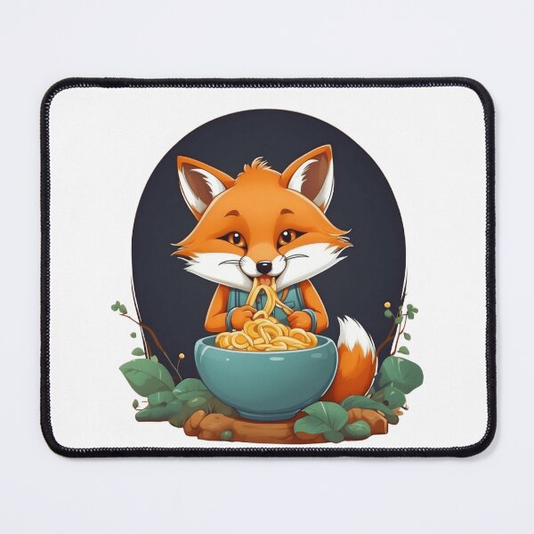 Item preview, Fox eating noodles designed and sold by deviatepolo.