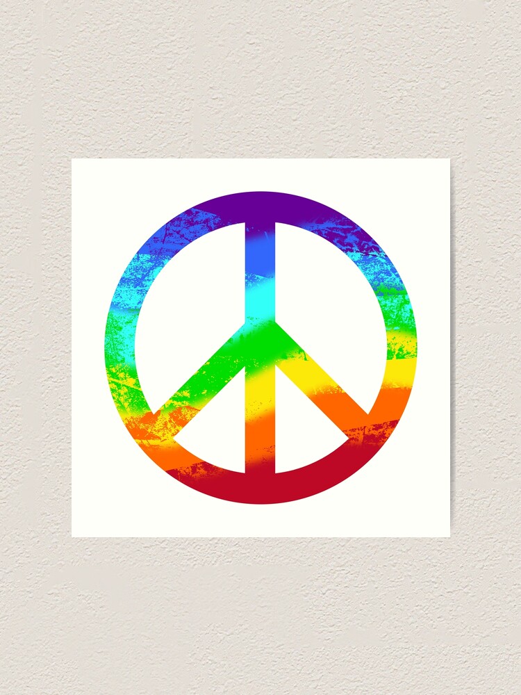 "Peace-Zeichen Frieden Regenbogen Graffiti" Kunstdruck von Helen-Storm