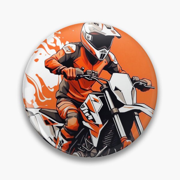 Item preview, Biker on offroad motorcycle, field, orange, dirt, competition designed and sold by Chemikal1993.