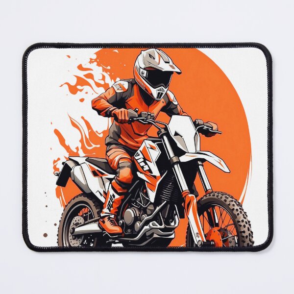 Item preview, Biker on offroad motorcycle, field, orange, dirt, competition designed and sold by Chemikal1993.