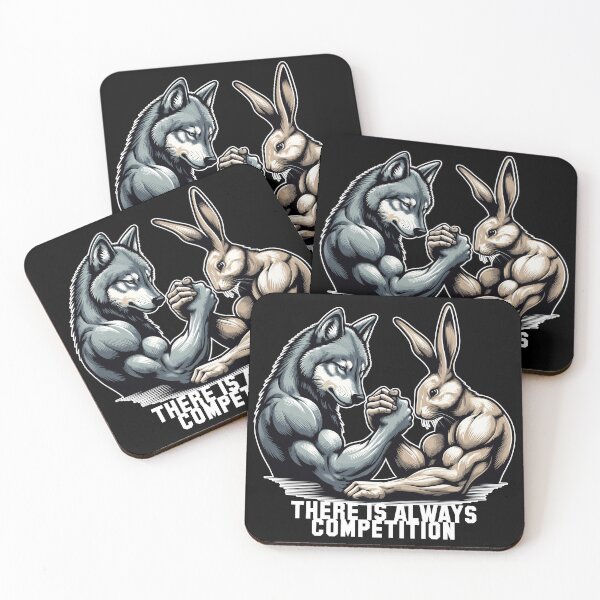 Item preview, Arm wrestling arm wrestling wolf and rabbit gift designed and sold by Pineapple-Tree.