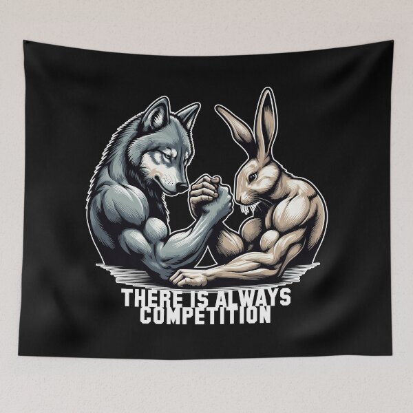 Item preview, Arm wrestling arm wrestling wolf and rabbit gift designed and sold by Pineapple-Tree.