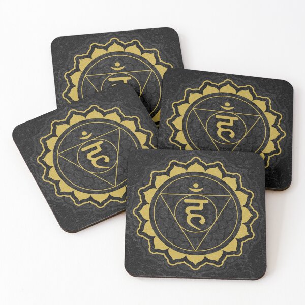Item preview, Throat Chakra Mandala - Coal + Saffron designed and sold by Irene Estelle.