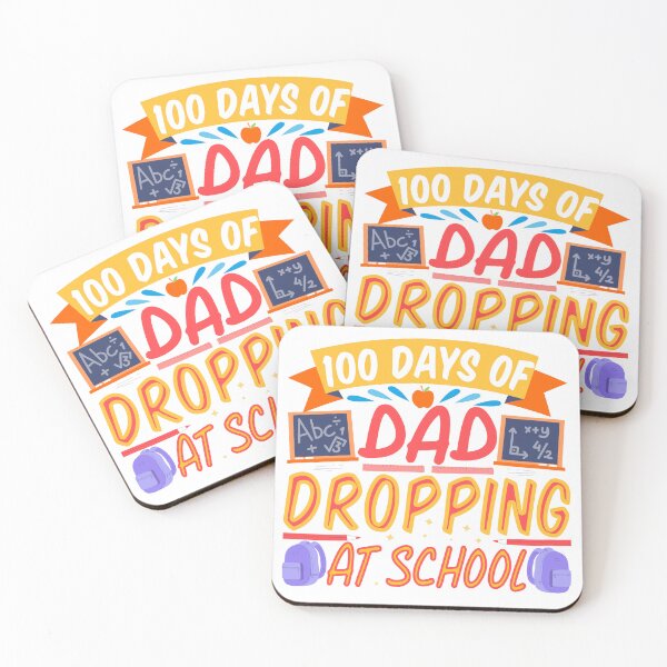 Item preview, 100 Days Of Dad Dropping School Pre-K Kids & Fathers Vintage designed and sold by roboartpixel.