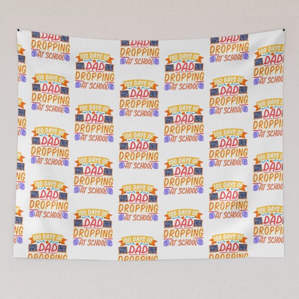 Item preview, 100 Days Of Dad Dropping School Pre-K Kids & Fathers Vintage designed and sold by roboartpixel.