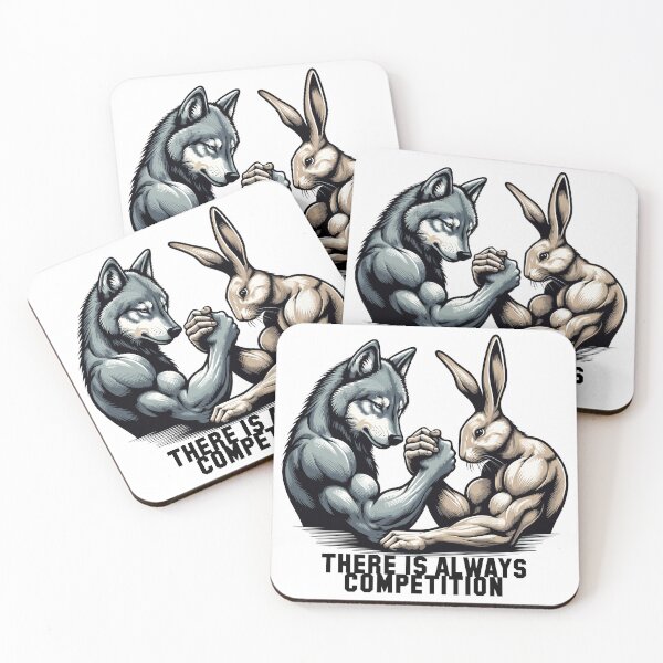 Item preview, Arm wrestling arm wrestling wolf and rabbit gift designed and sold by Pineapple-Tree.