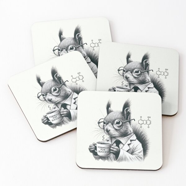 Item preview, "Formula for Success" - Scholarly Squirrel with Coffee designed and sold by RuyaFab.