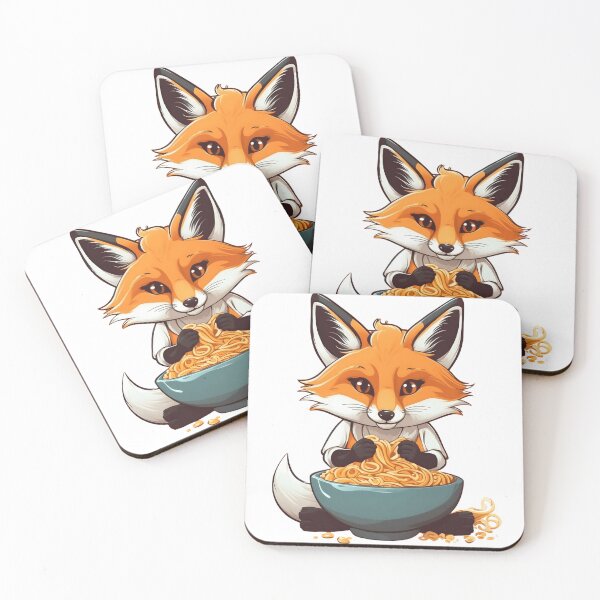 Item preview, Fox eating noodle designed and sold by deviatepolo.
