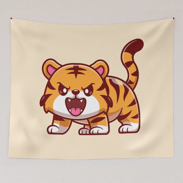Item preview, Tiny Roar: Cute Baby Tiger Cartoon Vector designed and sold by hjian8219.