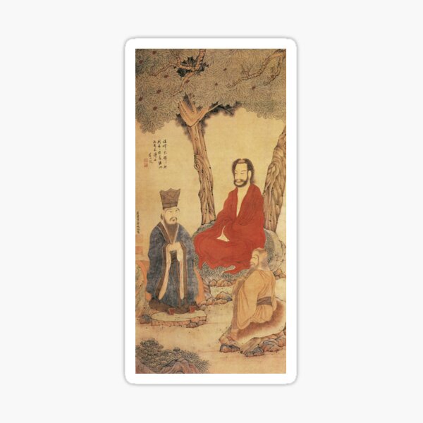 Confucius, Lao-tzu and Buddhist Arhat 三教 - Ding Yunpeng 丁云鹏 Sticker