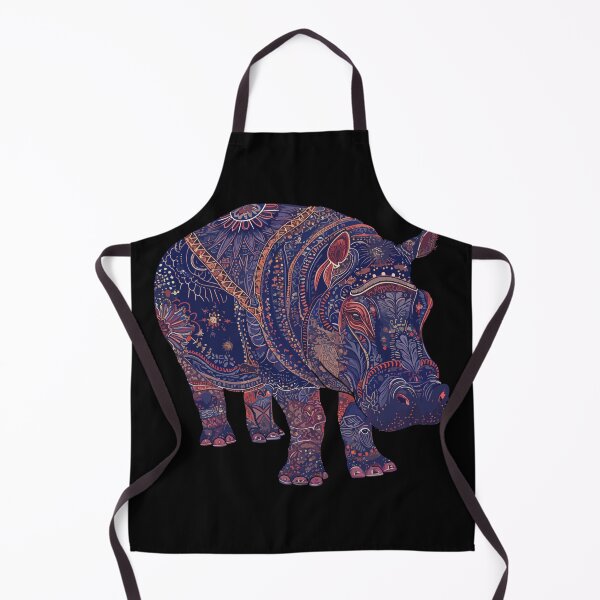 Item preview, Patterned hippopotamus - funny animal designed and sold by TheRealmWithin.