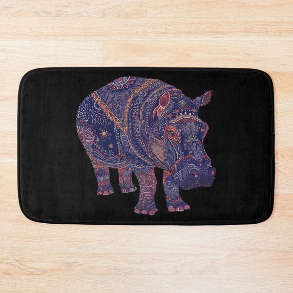 Item preview, Patterned hippopotamus - funny animal designed and sold by TheRealmWithin.