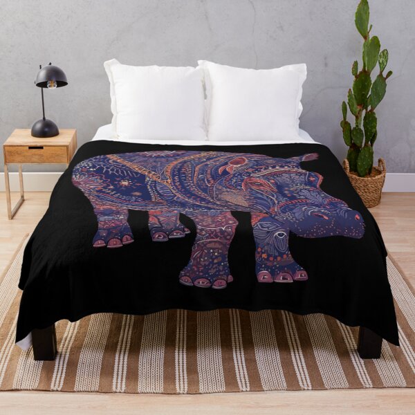 Item preview, Patterned hippopotamus - funny animal designed and sold by TheRealmWithin.