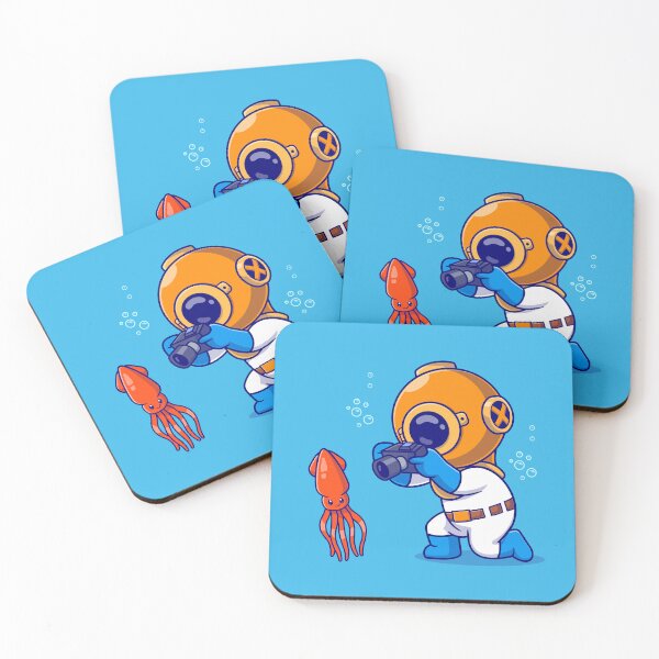 Item preview, Squid Snapshot: Cute Diver Capturing Marine Marvels" designed and sold by hjian8219.