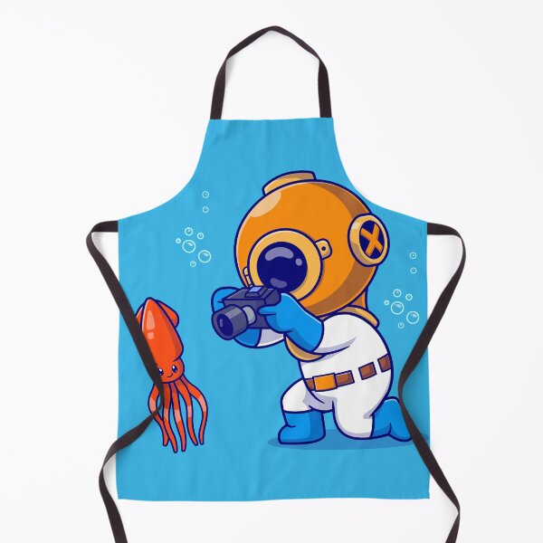 Item preview, Squid Snapshot: Cute Diver Capturing Marine Marvels" designed and sold by hjian8219.