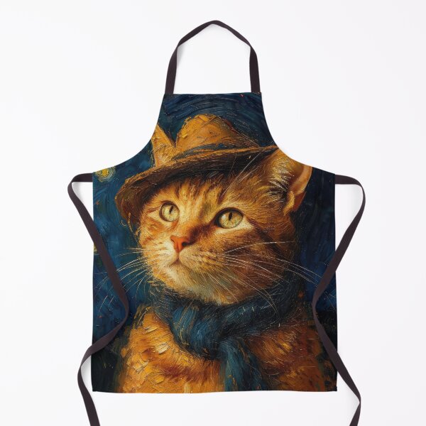Item preview, Cat in a hat inspired by van Gogh designed and sold by ArtHouseNiklas.