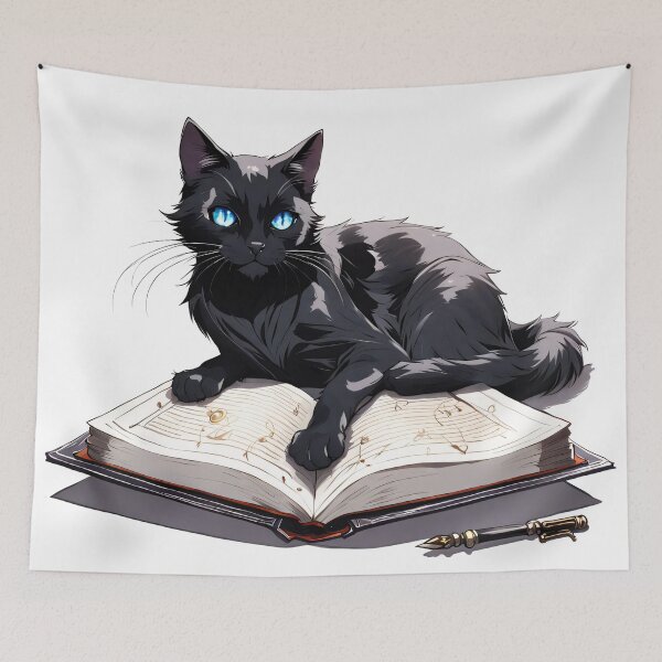 Item preview, The black kitten on the book designed and sold by LilithsDesires.